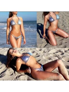 Shiny South Beach Bandage Bikini Set Size S